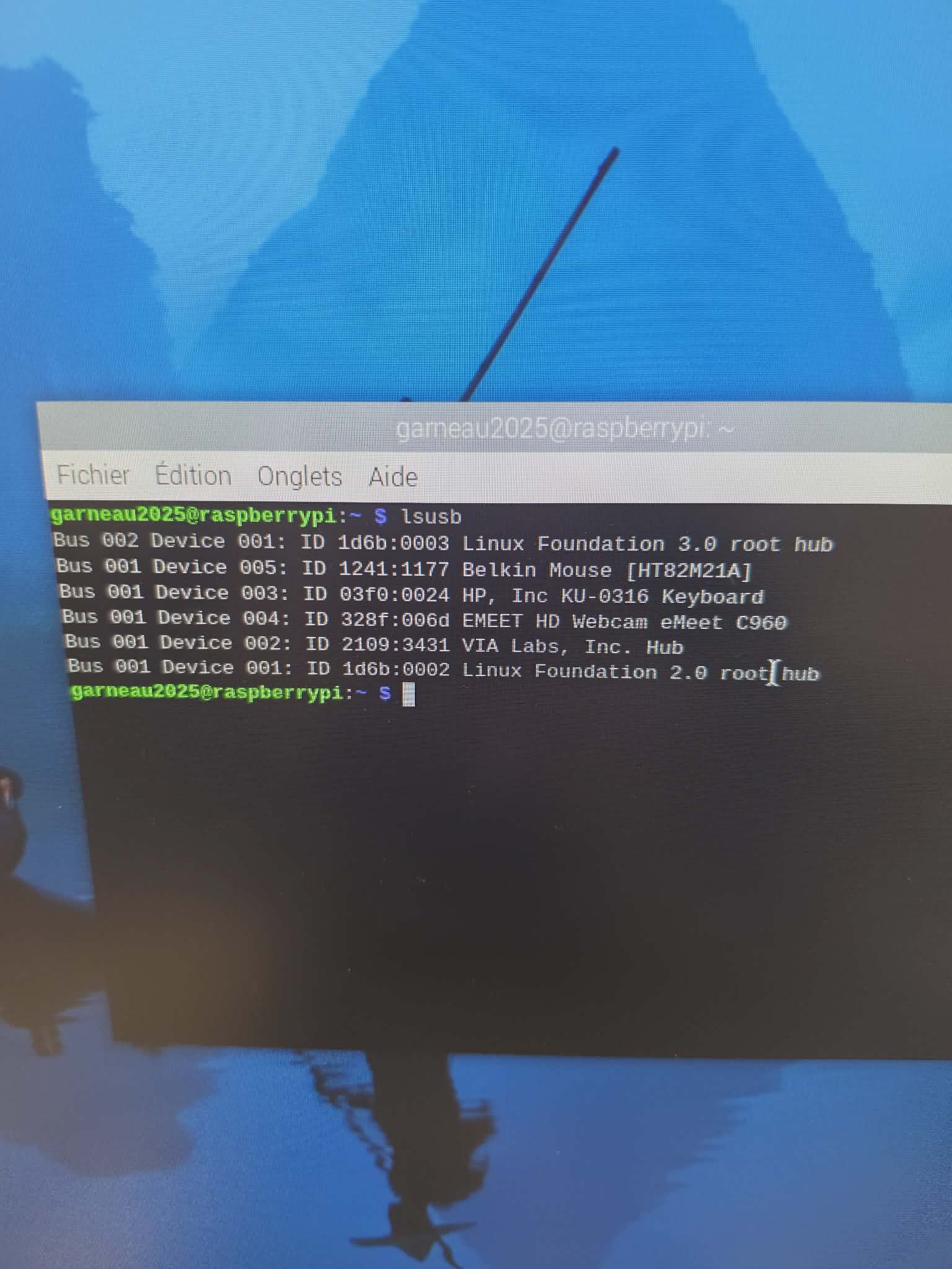 Affichage des périphériques connectés