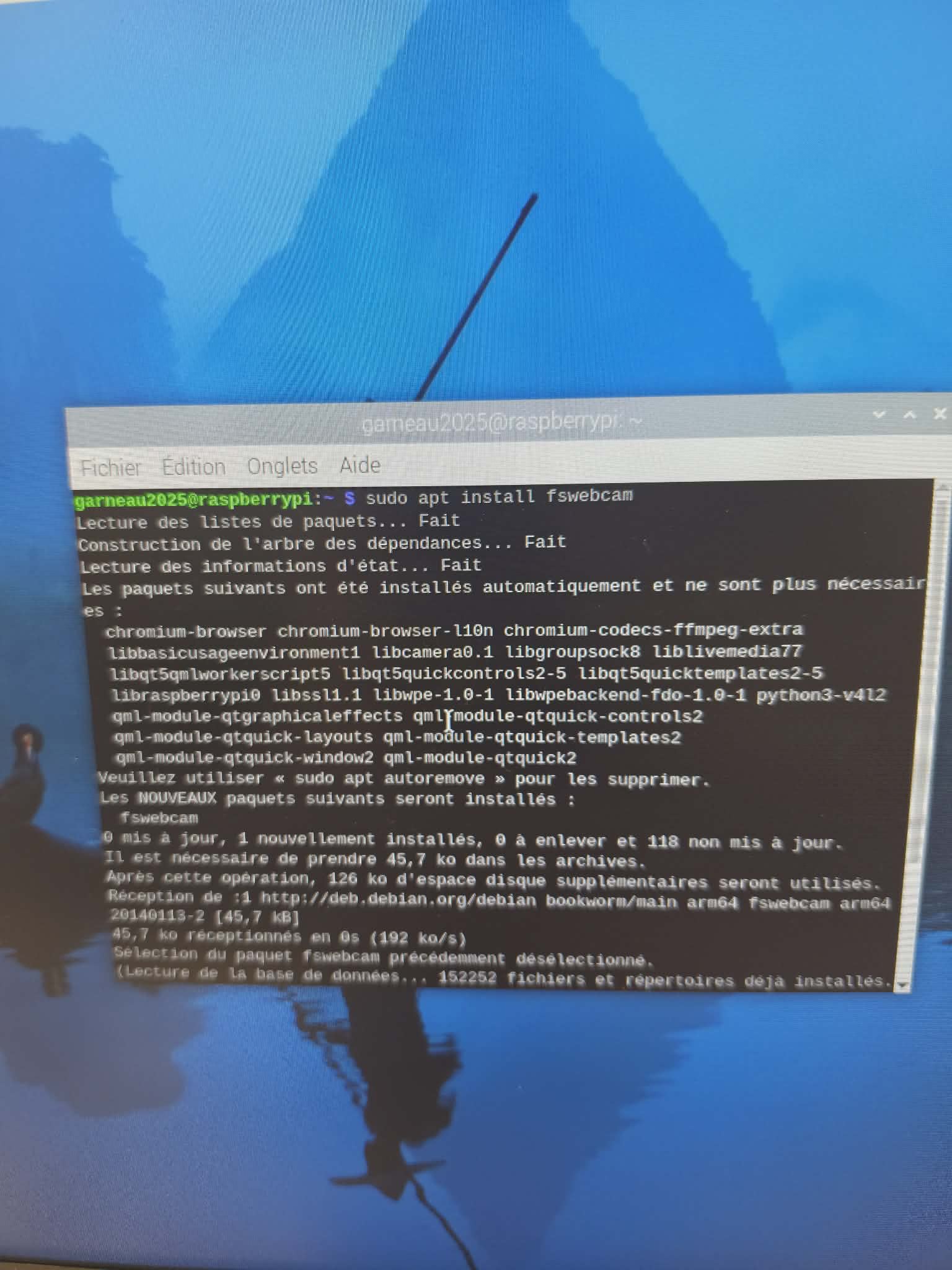 Installation de fswebcam