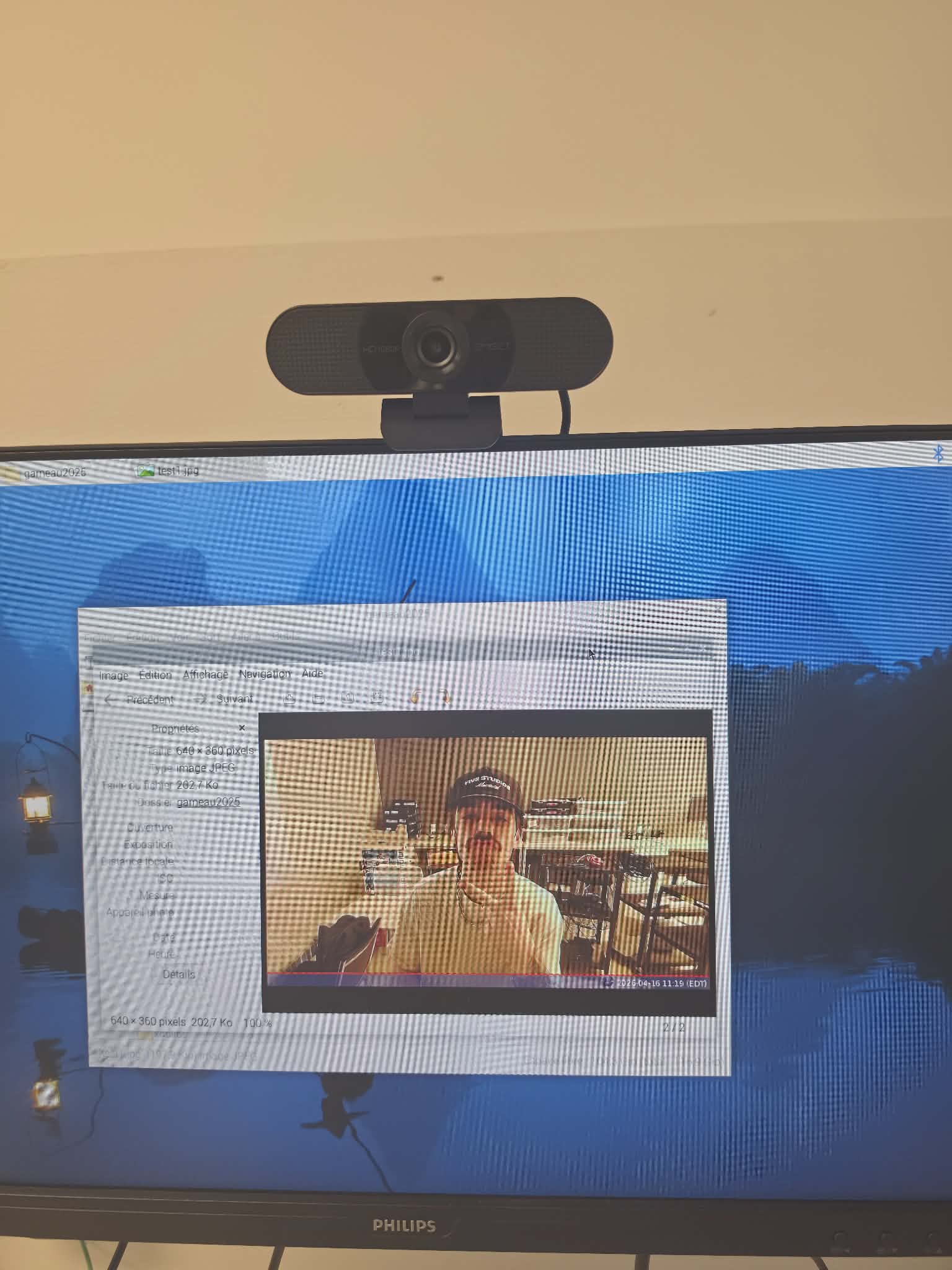 Image capturée par la webcam